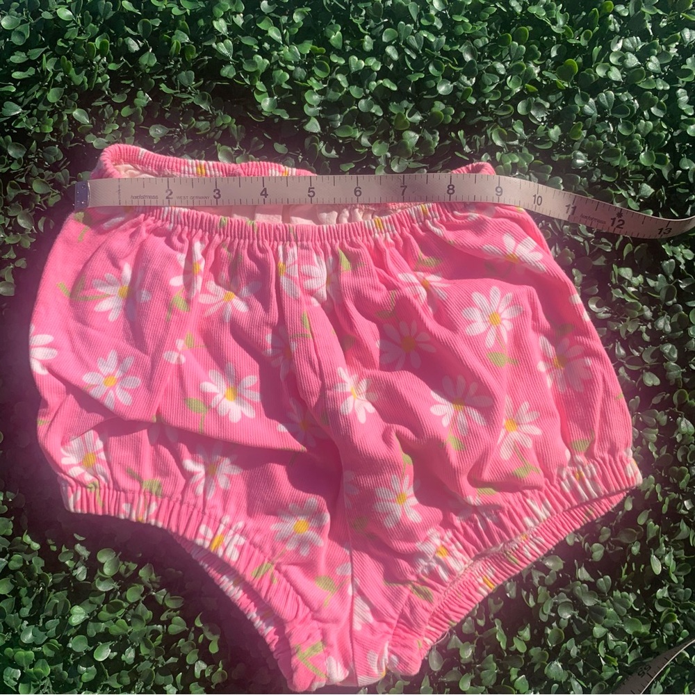 SOLD vintage 60s 70s nice quality cotton bright pink & floral bloomer short - Picture 4 of 7